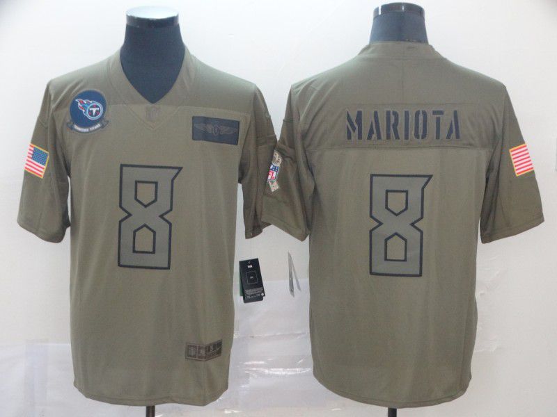 Men Tennessee Titans #8 Mariota Nike Camo 2019 Salute to Service Limited NFL Jerseys
